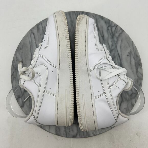 Nike Air Force 1 Sneakers Womens 7.5 White Leather Perforated Low Top Lace Up - Picture 6 of 12